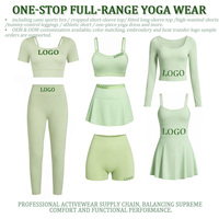 Legging High Waist Model Flare & Atasan Crop Top Ber-Ritsleting 2 Potong Set Pakaian Yoga Sensasi Nude Pengangkat Bokong Set Celana Yoga Model Flare