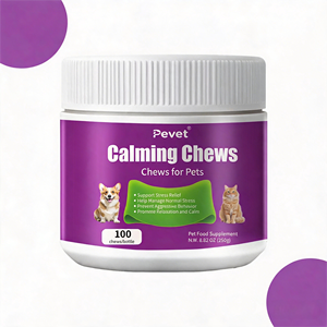 Pevet Friandises à Mâcher Apaisantes pour Chats & Chiens - Tryptophane Naturel, Camomille, Racine de <span class=keywords><strong>Valériane</strong></span>, Graines de Lin, Réduit le Stress de <span class=keywords><strong>la</strong></span> Toilettage et du Bruit - Product Image 1