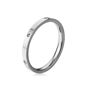 Anillo de Compromiso de Alta Gama, 100% Acero Inoxidable, Anillo Sencillo con Relleno de Oro - Product Image 4