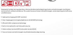 Caméra réseau dôme fixe Hikvision DS-2CD2143G2-IU 4 MP AcuSense avec micro intégré H.265+ IP67 IK10 120 dB WDR, imagerie haute qualité - Product Image 5