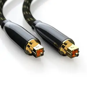 Optical fiber audio cable 3.5mm Audio Snake Splitter Toslink Male to Male Cord 24k gold plated connector for best connectivity