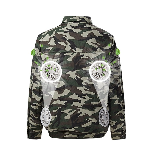 Summer Battery Coat air Conditioner Jacket Cooled Clothes Fan Shirt Cooling Jacket Worker with Two Big Fans