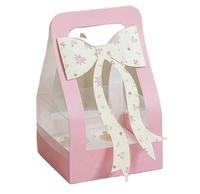 Boîtes d'emballage décoratif de 4 pièces en gros Boîte à cupcakes portable à nœud mignon pour la Saint-Valentin