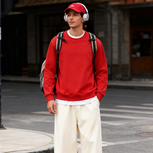 W50013 T-shirt <span class=keywords><strong>Sportiva</strong></span> con Logo Personalizzato 100% Cotone Anti-Pilling Girocollo Outfit Pullover Oversize da Allenamento Felpe da <span class=keywords><strong>Uomo</strong></span> - Product Image 3