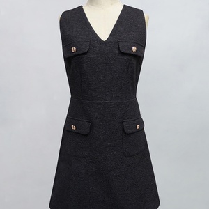 Vestidos Midi de Punto de Poliéster sin Mangas con Cintura Natural y Ajuste Delgado, Estilo Francés, de Alta Gama, Personalizados al por Mayor OEM/ODM - Product Image 5