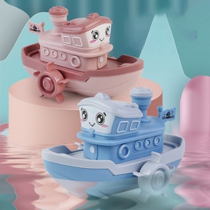 Promotional <b>Toys</b> Children Gift <b>Swimming</b> Bath Cute Wind Clockwork Ship DIY Assemble Plastic Water Play Surprise Spring Boats - Product Image 1