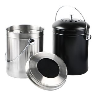 <span class=keywords><strong>Cubo</strong></span> de acero inoxidable para compost de <span class=keywords><strong>basura</strong></span>, <span class=keywords><strong>Cubo</strong></span> de cocina, <span class=keywords><strong>Cubo</strong></span> de almacenamiento <span class=keywords><strong>con</strong></span> <span class=keywords><strong>tapa</strong></span> y contenedor usado - Product Image 2