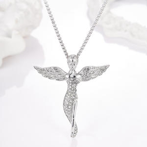 Hip Hop <b>Angel</b> <b>Goddess</b> Iced Out Cubic Zirconia Waterproof Tarnish Free Stainless Steel Fashion Jewelry Pendant Necklace Wholesale - Product Image 5