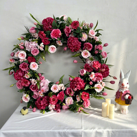 Guirlande de roses artificielles en soie, réaliste et artisanale, pour la décoration murale de jardin, de clôture ou de fête familiale