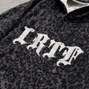 Conjunto de Sudadera con Capucha y Pantalones Oversize de Algodón Pesado Personalizado para Hombre, Estampado de Leopardo, Corte Holgado, Dos Piezas - Product Image 4
