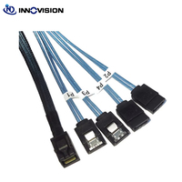 Kabel Data Digital MINI SAS HD 12Gb/S SFF-8643 ke 4 SATA Harddisk Berkinerja Tinggi