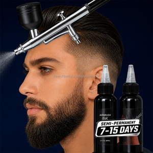 Aérographe portable 60 ml noir pour peinture corporelle, maquillage, rehaussement de barbe, coloration capillaire, teinture des sourcils et ligne des cheveux – Idéal pour barbiers et salons - Product Image 2