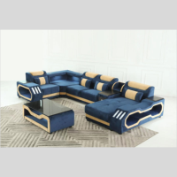 Canapé d'angle fonctionnel en tissu velours de style américain pour salon, avec rembourrage en éponge, idéal pour villa
