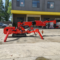 Mini-grue araignée portative de 3 tonnes à chenilles, flèche longue, rotation à 360°, hauteur de levage de 10 m, ventouse à double moteur pour verre