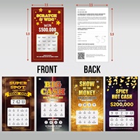 Billets de loterie impression interactive personnalisée en carton de billets de jeu avec découpe carte à gratter de loterie d'impression personnalisée