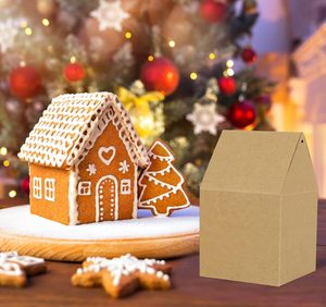 Giáng Sinh Gingerbread Nhà Kit Nhà Hình Hộp Xmas Quà Tặng Cookie Hộp Với Dây thừng DIY Thủ Công Mỹ Nghệ Cho Nguồn Cung Cấp Bên Trang Trí Nội Thất - Product Image 2