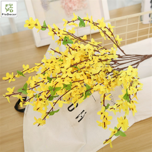 Fleur artificielle de <span class=keywords><strong>Forsythia</strong></span> en soie, jasmin <span class=keywords><strong>d</strong></span>'hiver jaune pour la <span class=keywords><strong>d</strong></span>écoration intérieure - Product Image 2