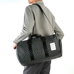 Custom Logo Brand Men's Duffle Bags Waterproof PU Leather Luggage <b>Storage</b> Bag for Outdoor Business Travel - Product Image 2