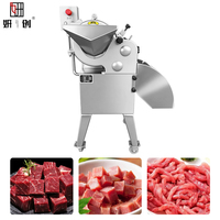 Hoge-efficiëntie uien-, wortel- en aardappel-snijmachine, groentesnijder, vers fruit- en tomaten-/mango-blokjes snijmachine