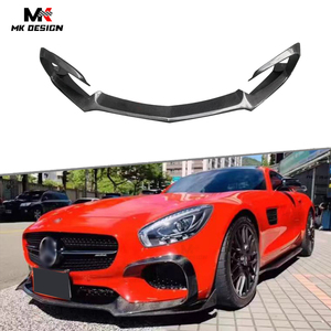 Lame de pare-chocs avant en fibre de carbone style R pour Mercedes Benz <span class=keywords><strong>AMG</strong></span> <span class=keywords><strong>GT</strong></span> GTS <span class=keywords><strong>2</strong></span> <span class=keywords><strong>portes</strong></span> 2015-2018, séparateurs de lèvre avant - Product Image 1