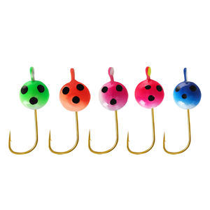 Ensemble de 5 hameçons de pêche à tête plombée, 7 formes, <span class=keywords><strong>mini</strong></span> jig heads, hameçons pour leurres souples, 5 couleurs, vers, insectes, hameçons de pêche sur glace - Product Image 2
