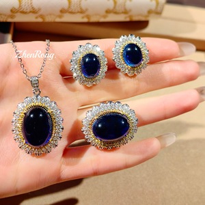 Nuevo Conjunto de Joyería de Plata Pura con Circones Brillantes y Elegantes para Bodas, Cumpleaños, Uso Diario, Regalo de Aniversario para Mujer - Product Image 1