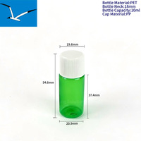 Envase Portátil de 10 ml en Forma de Cilindro para Botella de PET Verde, Anti-derrames, Tamaño de Viaje, Aprobado por Aerolíneas, para Crema Facial y Loción