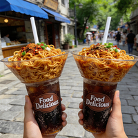 Gobelet en plastique sur mesure pour aliments et boissons, gobelet intégré utilisé dans les services de restauration et les salons de thé