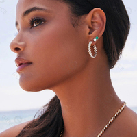 Boucles d'oreilles créoles épaisses Gemnel en argent massif 925, design en spirale tressée, boucles d'oreilles imposantes