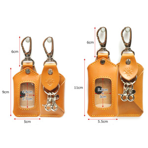 Funda de cuero para llaves de coche, protector de llaves, bolsa de almacenamiento, llavero creativo - Product Image 3