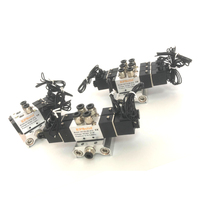 4V110-06 DC12V 2 positions 5 voies électrovanne manuelle 2 vannes de machine à laver avec base de structure pilote plomberie connectée