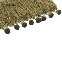 613# Blond Bouclé Crépu Synthétique Lots de Cheveux 8 Pièces par Paquet Tissages de Cheveux Synthétiques
