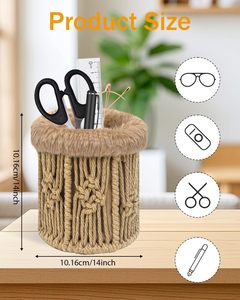 Boho Macrame <strong>Glasses</strong> <strong>Holder</strong> Anti-scratch Plush Lined Eyeglass <strong>Holder</strong> Stand for <strong>Nightstand</strong> Desk Storage Organizer - Product Image 4