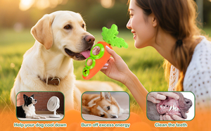 Juguete 2 en 1 para mascotas: Tapete de silicona para lamer con forma de zanahoria y molde para snacks congelados, juguete interactivo para masticar y alimentar perros. - Product Image 4