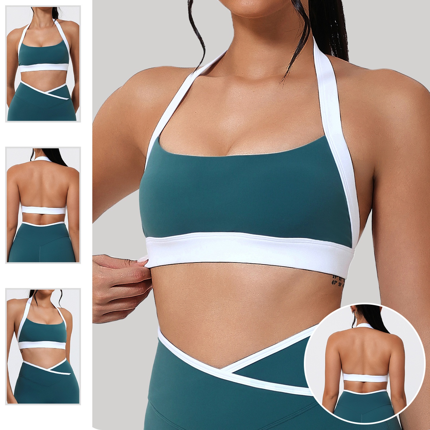 Fashion High Quality Yoga Workout Fitness Top Halter Sports Bra For Women