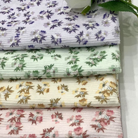 Kain Microfiber Corduroy Motif Bunga Kecil Cetakan Bunga untuk Musim Gugur dan Musim Dingin Lembut Bernapas Ringan Jaket Celana Aksesoris Rambut
