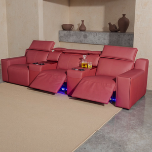 होम थिएटर के लिए आधुनिक वास्तविक चमड़े की पावर रिक्लियर सोफा बड़ी क्षमता निजी फिल्म रूम सीट होम सिनेमा फर्नीचर - Product Image 4