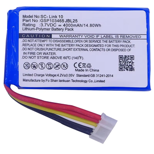 แบตเตอรี่สำรองสำหรับ <span class=keywords><strong>JBL</strong></span> Link10 รุ่น GSP103465 ความจุ 3600mAh 3.7v Li-ion ใช้แทนแบตเตอรี่เดิมได้  สำหรับลำโพงบลูทูธ <span class=keywords><strong>JBL</strong></span> Link10 - Product Image 2