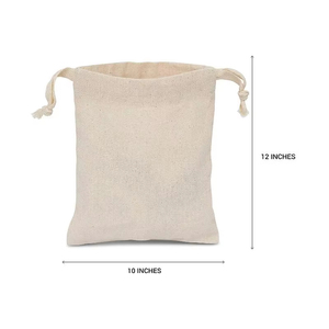 Sac en toile de coton personnalisé avec logo imprimé, sac à cordon pour légumes et aliments, sac de transport portable - Product Image 3