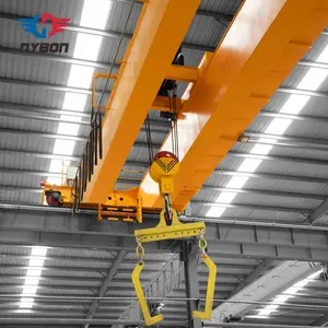 Workshop Steel Wheel Trolley Double Beam Overhead Crane 25ton for Steel Coil With c Type Hook