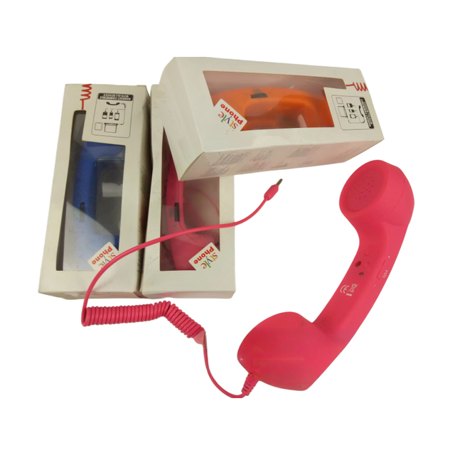 Factory Wholesale Anti-Radiation Retro Pop Telephone Handset 3.5mm Jack Vintage Mobile Phone Receiver Custom Logo Multi-Color
