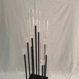 Candelabro Alto Nero a 9 Braccia per Matrimoni, Decorazioni per Hotel e Casa, Stile Europeo - Product Image 5