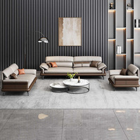 Canapé de bureau Foshan en cuir synthétique, modulaire, pour salle de réception VIP, canapé moderne pour patron, ensemble avec table basse