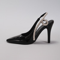 Chaussures sexy pour femmes en cuir verni, à talon ouvert, bout pointu, pour l'extérieur, idéales pour l'été, les soirées, les bals de promo et les mariages, à talon très haut et fin, rehaussant la silhouette