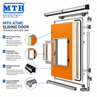 Porte coulissante MTH ATMC pour atmosphère contrôlée, étanche au gaz, avec panneau PU de 92 mm, joint mécanique et fenêtre d'inspection CA, pour entrepôt de stockage de fruits