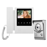 Kit Bel Pintu Kamera HD 4.3 Inci, Sistem Interkom Video 4 Kabel, Interphone Telepon Video Pintu Monitor dengan Kamera HD