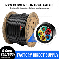 Cable Eléctrico Flexible de PVC con 5 Núcleos de Cobre RVV para Instrumentación, 5x4mm2, Negro