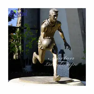 Custom Outdoor Garden Decor Life Size Bronze Copper Brass Boy Playing Basketball Statue Sculpture Prices