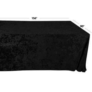 Moda boda fiesta postre Mesa Lino tela superposición decoración rectángulo 60x120 pulgadas mantel de terciopelo negro - Product Image 4