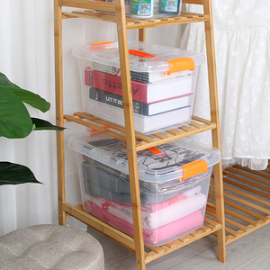 กล่องถังเก็บของพลาสติกใสพร้อมฝาปิดภาชนะบรรจุความจุขนาดใหญ่สำหรับใส่เสื้อผ้าของเล่นที่เก็บของในบ้าน - Product Image 4